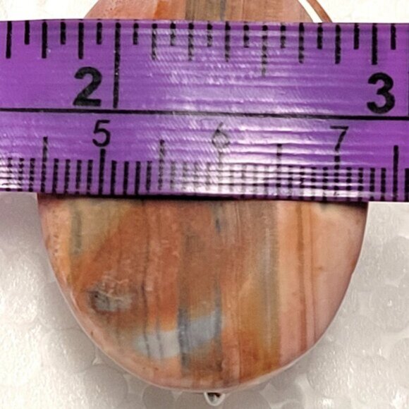 Pink Oval Ring Adjustable Band Handmade Semi Precious Ring - Picture 8 of 9